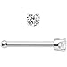 Body Candy 14k Solid Gold Nose Ring Studs -2mm Lab Created Diamond Nose Bone 18 Gauge Real White Gold Nose Ring Piercing Jewelry - 14 K Gold Nose Stud, Nose Piercings, Gold Nose Studs for Women, Men