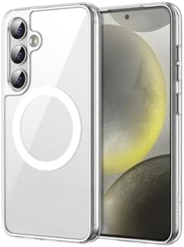 JUICE SCC S24 Plus for Samsung Galaxy S24 Case and Tempered Glass Combo, Magnetic Plating [Support for MagSafe Charger], Military-Grade Drop Protection (Samsung S24 Plus) Clear