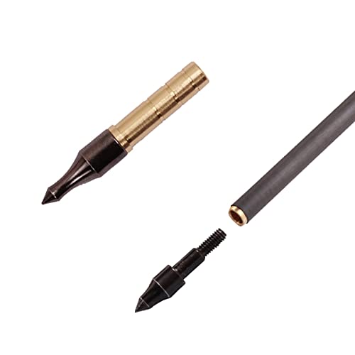 Dghaop 12Pcs Copper Insert Arrow Fit Id 0.244" Carbon Fiberglass Arrows Shaft Archery Diy For Hunting Archery Arrow Shaft 50Gr #TOP5