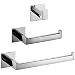 WOMAO Porta Carta Igienica Cromato Accessori Bagno Autoadesivi Senza Foratura Porta Asciugamani Argento Lucido Portasciugamani Bagno Acciaio Inossidabile 3 Pezzi Set