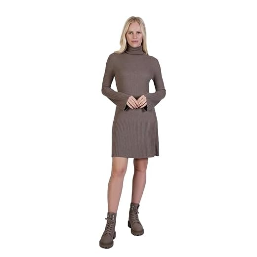 1 st. amerikansk dam stickad klänning med polokrage och långa ärmar av siden och kashmir – finhet vinter pullover 14