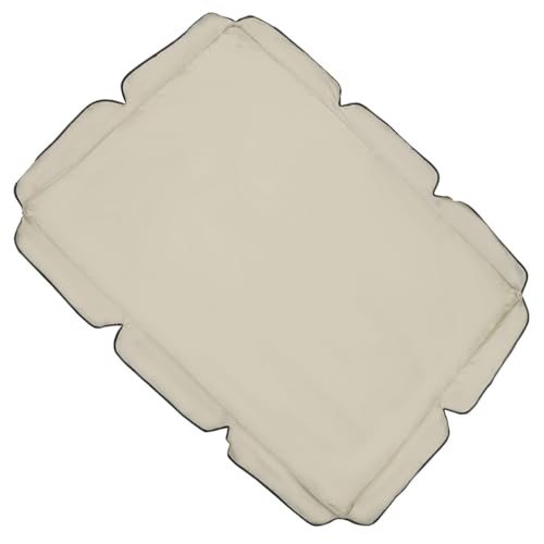Garneck Housse Imperméable en Polyester Taffetas Trois Places Beige Bord Festonné Élégant Portable Usage Extérieur pour Balançoire de Jardin