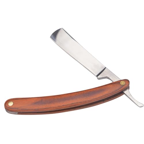 Beaupretty Afeitadora Vintage Inoxidable con Mango de Madera para Hombre Herramienta Manual Clásica para Afeitar Diseño Antiguo y Ergonómico para