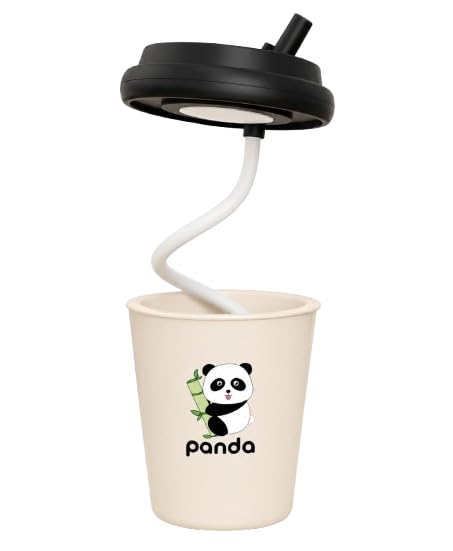 Mug Shape LED Study Lamp | Rechargeable Desk Light with Type-C Charging & Flexible Neck | Cute Table Lamp (Beige, Panda)-image-44