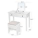 VASAGLE Makeup Vanity Set with Flip Top Mirror Makeup Vanity Dressing Table Writing Desk with 2 Drawers Cushioned Stool 3 Removable Organizers, Easy Assembly, White URDT01M