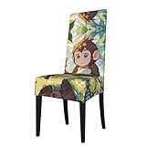 Taille : cette housse de chaise de salle à manger élastique à motif de singes convient aux chaises avec une hauteur de dossier de 46 à 56 cm, une longueur d'assise de 36 à 46 cm et une largeur d'assise de 38 à 50 cm. Il dispose d'un ourlet élastique cousu.