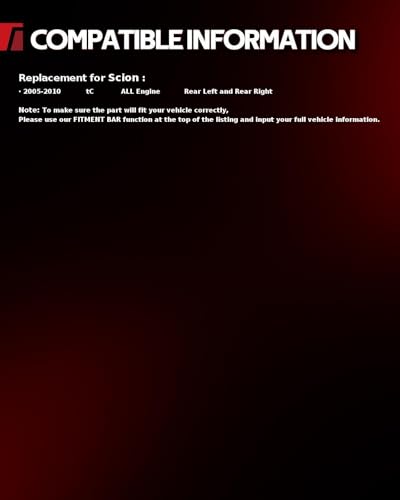 Image of Torchbeam Rear Brake Calipers Set for Scion 2005-2010 tC, Rear Left and Rear Right Calipers Replace # 19B2951+19B2950