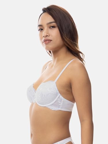 Dorina Lianne Reggiseno Demi Leggermente Imbottito, Coppe Sagomate Con Ferretto, Bordo In Pizzo Sfumato E Spalline Regolabili, Bianco - 3