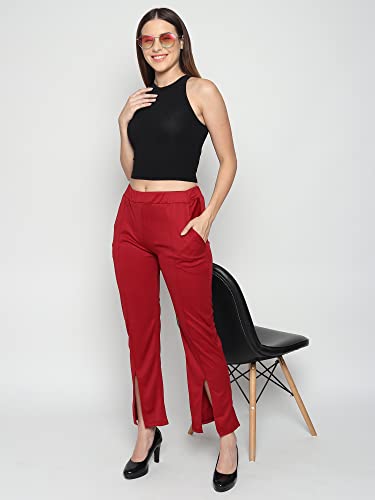Image of dockstreet Women Polyester Stretchable Loose Fit Trousers