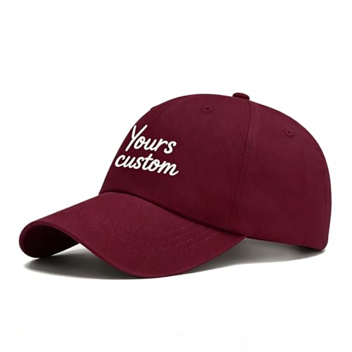 mememom Personalised Baseball Caps with Name Text Logo, Baseball Caps for Mens with Adjustable Buckle,Personalised Caps for Adults,Custom Embroidery Hats for Golf Running Sports Outdoor