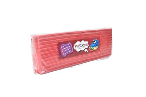 The Original Plasticine, One Colour Slab 400g - Red, Modelling Clay for Professional Animators and Model Makers, Easy to Shape and Mould, Make Sculptures, Models and Stop-Motion Animations
