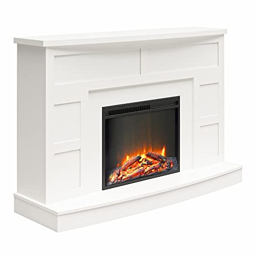 Ameriwood Home Barrow Creek, White - Mantel Fireplace Console