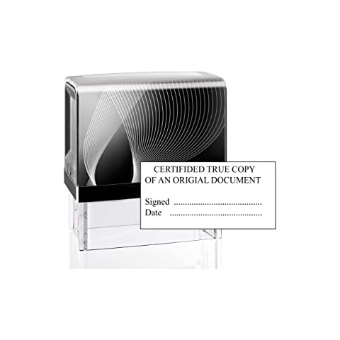Self Ink Rubber Stamp Printer Stamp Black Ink for Solicitors, Financial Advisors Stock Rubber Stamp- 58X 22mm (Certified True Copy) Cover