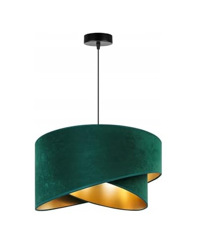 FKL DESIGN Home Deco Hängelampe Pendellampe Grün Beleuchtung 1-flamming E27 Hängeleuchte Pendelleuchte aus Serie N2355 (N2355-G)