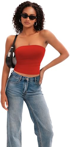 Image of MIRITY Y2K Sexy Double Lined Tube Top for Women - Basic Summer Going Out Tank Tops