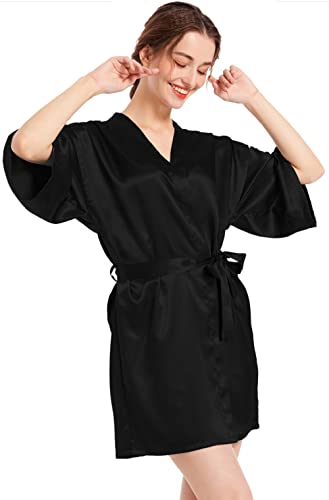 Women's Birthday Robes Queen Squad Silky Kimono Nightgown Spa Bathrobes Sleepover Party Dressing Gown3