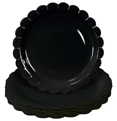 black scalloped paper plates