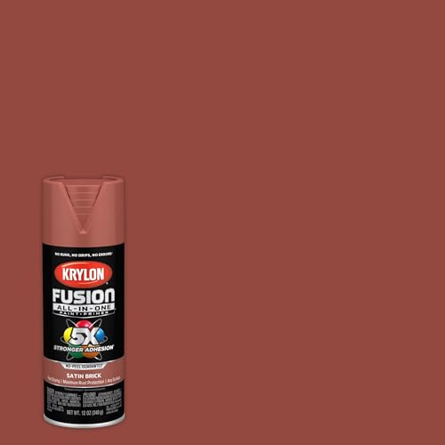 Image of Krylon Fusion All-In-One Adhesive Spray Paint for Indoor /Outdoor Use, 12 oz, Brick