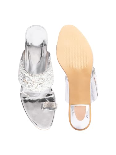Image of TRYME Fancy Embroidery Kitten Heel Sandal Stylish Embellished Wedding Footwear Sandals For Women & Girls