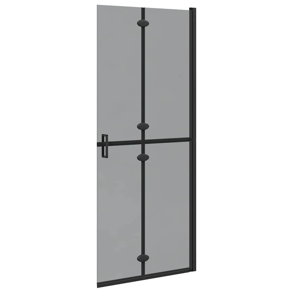 Ścianka prysznicowa Walk-In czarna z aluminium i szkła hartowanego, 80 x 6,5 x 190 cm, składana, do łazienki, ochrona przed pryskaniem, bez barier, zajmuje mało miejsca, do nowoczesnej