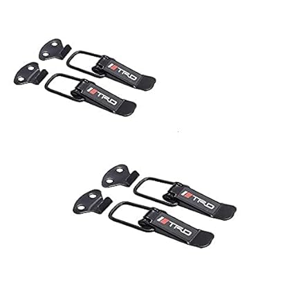 ZESI Car Small Bumper Fasteners Auto Clips, Boot Bonnet Side Bumper Toggle Fastener Metal Catch Clip (TRD Design, Pack of 4)