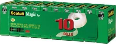 3 x Scotch 810 Magic Tape Refill 10 Pk