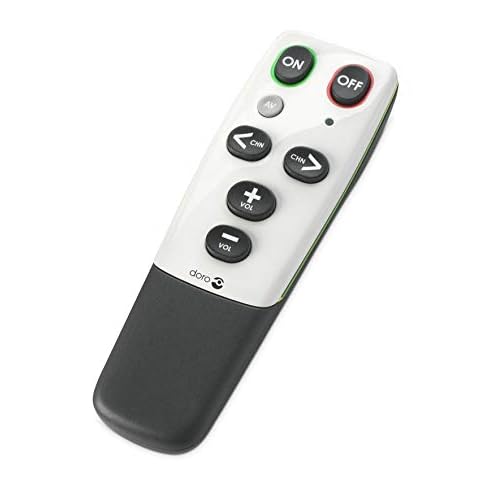 Doro HandleEasy 321rc Universal Fernbedienung (geeignet für einfachste Bedienung von Fernseher oder Stereoanlage) weiß/schwarz
