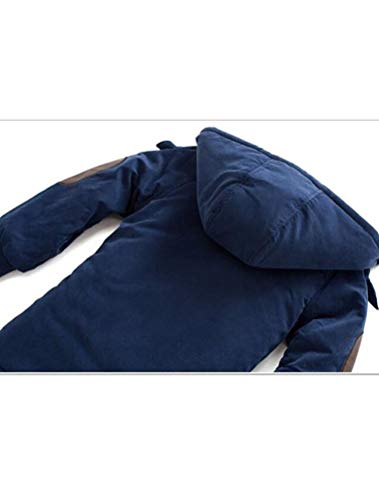 Lav Lov Casaco de lã com capuz para meninos jaqueta parca acolchoada de algodão com zíper, Azul, 11-