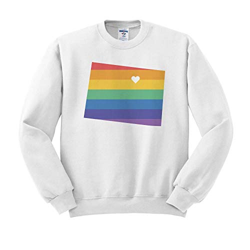 Colorado Rainbow Pride Sweatshirt Unisex Small White