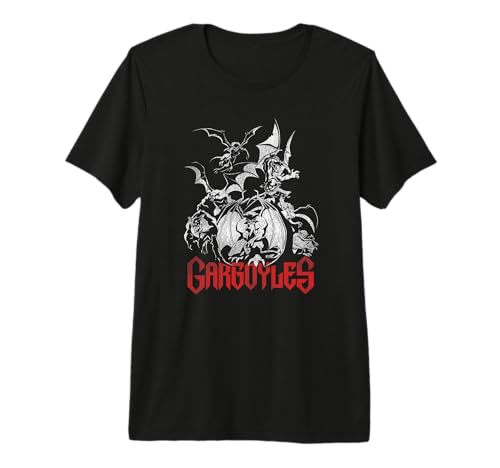 T-shirt Gargoyles Disney imprimé logo rouge pour fan de série animée