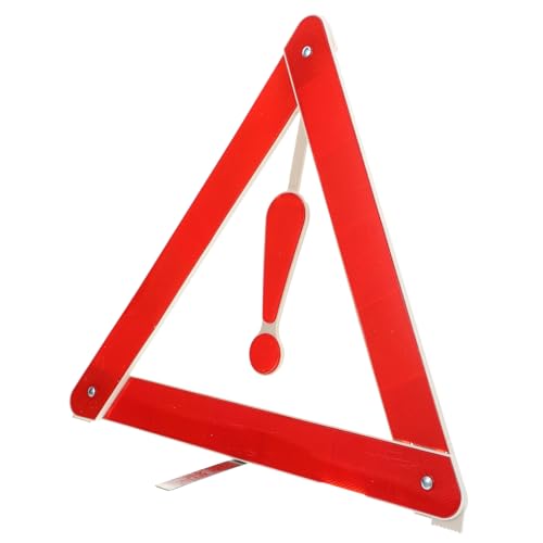 UKCOCO Triangolo Emergenza Pieghevole per Auto Segnalatore Riflettente Sicurezza Triangolo Avvertimento per Veicoli Segnaletica Luminosa con Scatola Stoccaggio