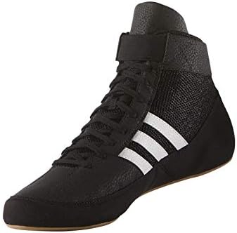 DELA DISCOUNT 31AICe-XJlL._AC_ adidas Men's HVC Wrestling Shoe, Black/White/Iron Metallic, 9  