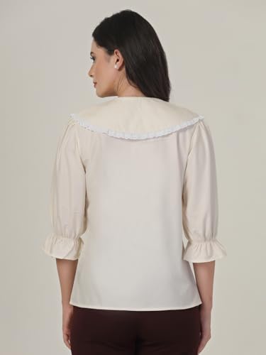 Image of Style Quotient Women Sky Blue Victorian Style Shirt