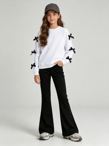 Image of Girls Outfits 2 Piece Long Sleeve Butterfly Sweatshirt and Pants Fall Clothing Set Size 7-14 Years