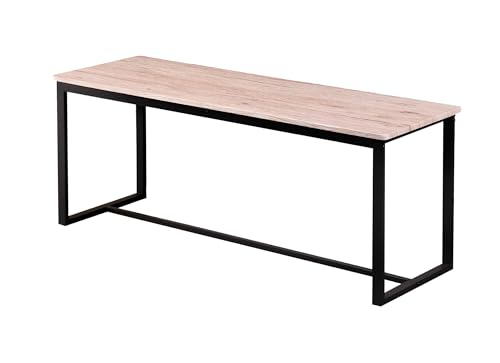 Spetebo Banco con estructura de metal – 120 x 35 cm – Banco de comedor con chapa de madera moderna – Banco auxiliar de madera, banco de maquillaje, banco de cocina, moderno diseño industrial