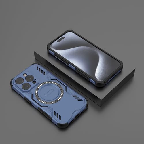 Coque iPhone 15 Pro antichoc et fine, protection intégrale robuste compatible induction bleu
