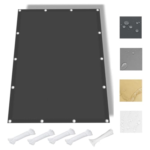 Voile d'ombrage rectangulaire imperméable extérieur 2.1x4.8 m gris