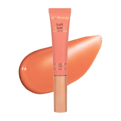 MCoBeauty - Soft Matte Beauty Wand Liquid Blush - Cosmopolitan - Buildable Cream Blush & Cheek Tint with Cushion Applicator - Long-Lasting & Blendable - All Skin Types - Vegan & Cruelty Free Makeup