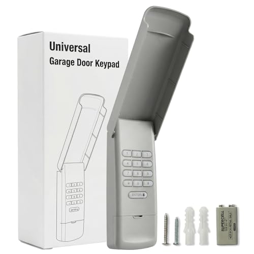 Universal Garage Door Opener Keypad Wireless Keypad Keyless Entry Compatible with LiftMaster Chamberlain Craftsman Genie Overhead Linear Wayne Dalton Garage Door Opener Remote Learn Button Dip Switch
