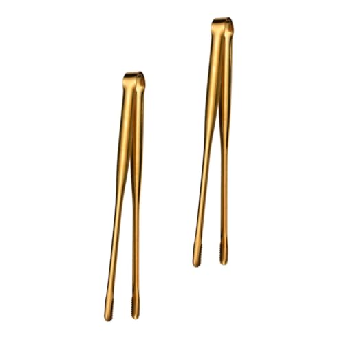 Cabilock 2Pcs Heavy Duty Heat Resistant Stainless Steel Tongs Bbq Clips for Indoor Outdoor Grilling Lightweight and Comfortable Handle for Serving Salad and Picnic Use