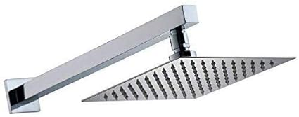 Carbon Faucets (4x4 inch) Ultra Slim Rain Shower Head with 9 inch Arm