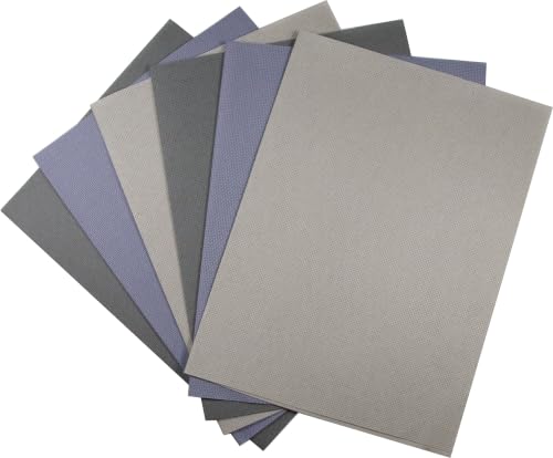 Image of KCS 4 /6 pc of 12 inch x 18 inch(30cmx45cm) 16 Count Cotton Aida Cloth Cross Stitch Fabric (6 pc,Pearl Grey+Light Steel Grey+Medium Grey)