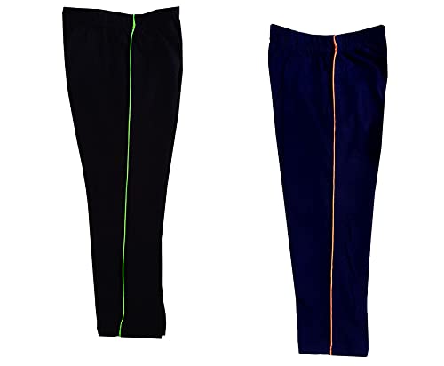 Image of indi weaves Girls Cotton Solid Capri 3 /4th Leggings (Pack of 2)