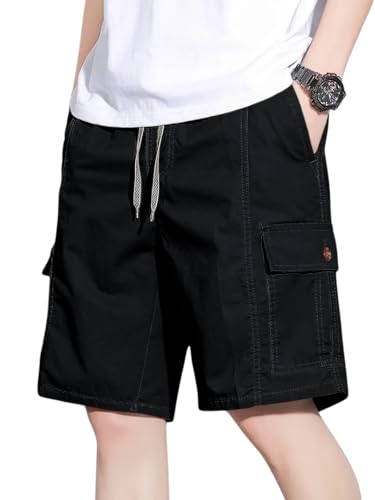 Image of GRECIILOOKS Bermuda Cotton Shorts for Men - Relaxed Fit Casual Summer Shorts | Knee Length Chino Style with Pockets