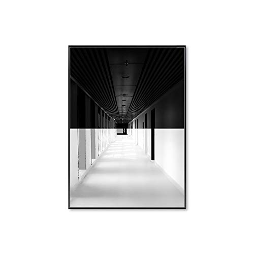 Art mural toile peinture nordique salon décor moderne noir et blanc 60x80cm