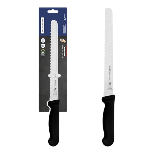 Tramontina - Couteau à pain/génoise professionnel 24cm. Inox et polypropylene