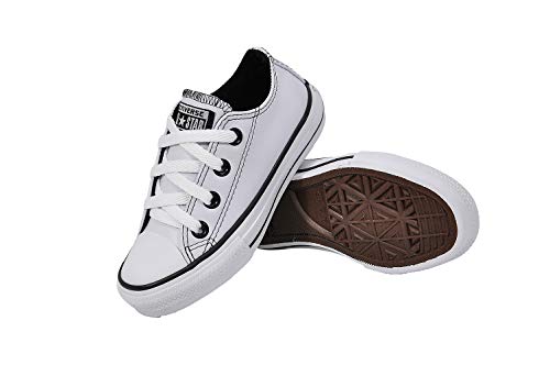 Tenis Infantil All Star Couro Converse Unissex Chuck Taylor (33, Branco)