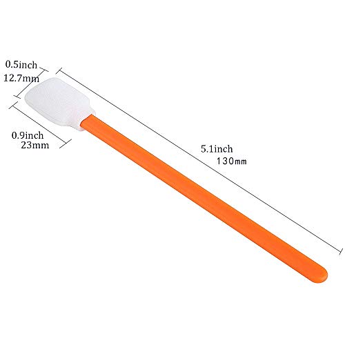 Wellgler's 100Pcs 5.11" Foam Swabs, Square Rectangle Cleaning Swab，For Solvent Format Inkjet Printer Roland Optical Equipment（Orange） #TOP2