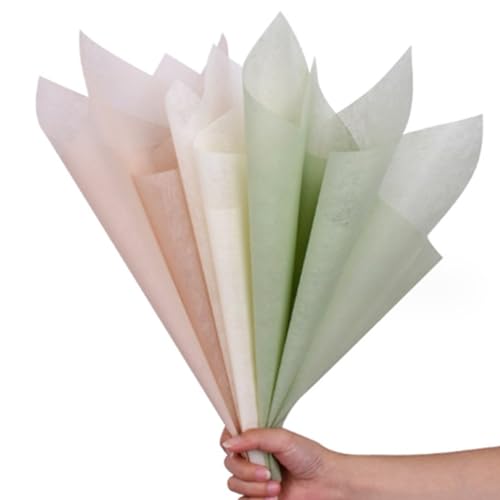 OUKEYI 145 Sheets Korean Cotton Wrapping Flower Paper Waterproof Pleated Floral Wrapping Paper for Bouquets & Gift Packaging