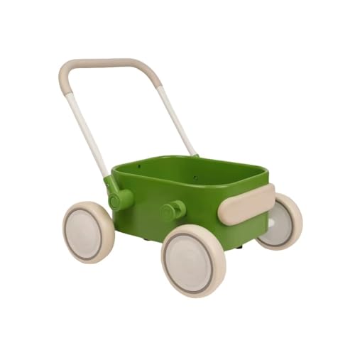 TAYTHI おもちゃトロリー/無垢材手押しおもちゃトロリー/ベビーウォーカー/ベビーカーおもちゃ収納/スタンディング収納ボックス/おもちゃの車/おもちゃパズル/歩行練習/おしゃれでかわいい/1歳のギフト (グリーン)